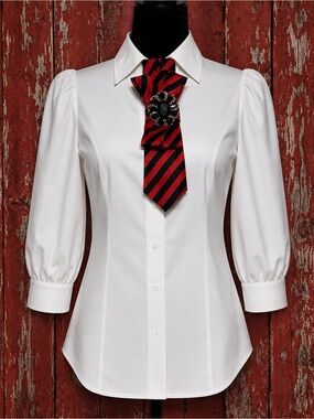 OOAK Red & Black Striped Necktie Tie Necklace w/Stunning Brooch Georgia Bulldogs